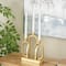 10" Gold Metal Interlocked Chains Candle Holder with Rectangle Base